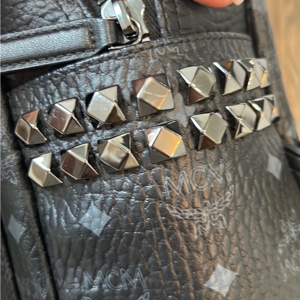 Authentic MCM Stark Side Studded Backpack in Visetos - Picture 12 of 13